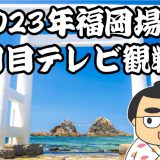 2023年福岡場所四日目テレビ観戦記