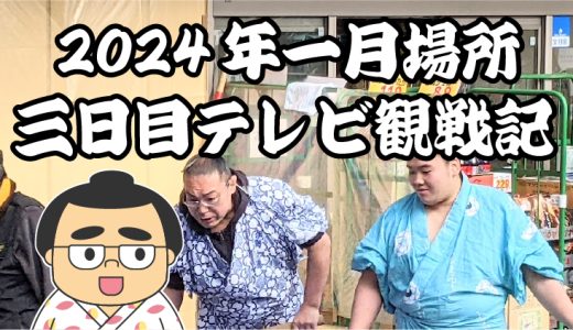 【2024年大相撲一月場所】三日目TV観戦記